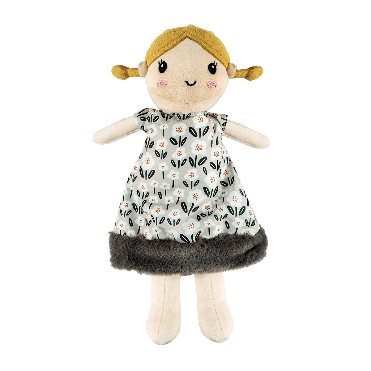 Gri Papatya Elbiseli Peluş Bebek